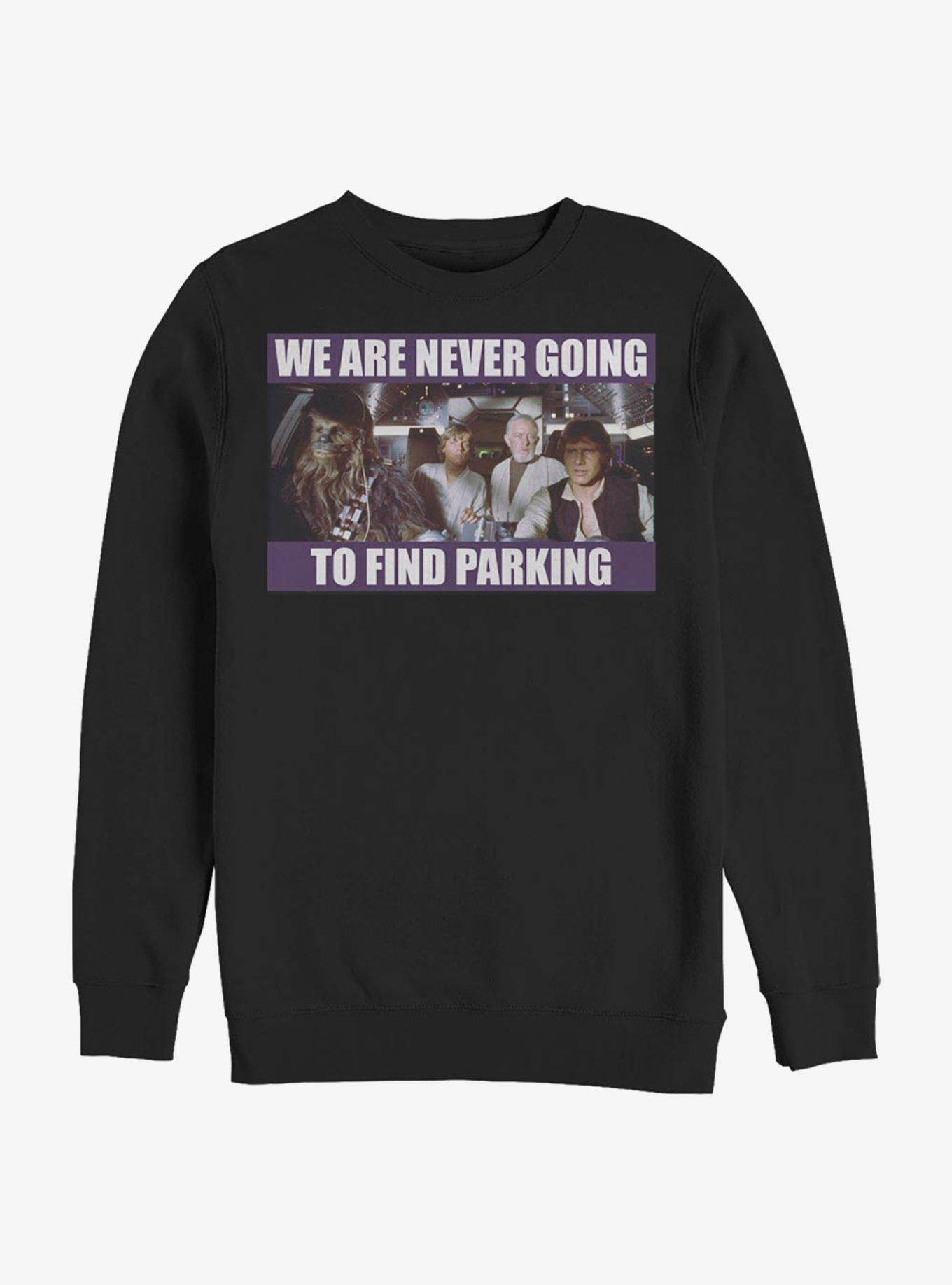 Star Wars Never Going To Find Parking Crew Sweatshirt, BLACK, hi-res