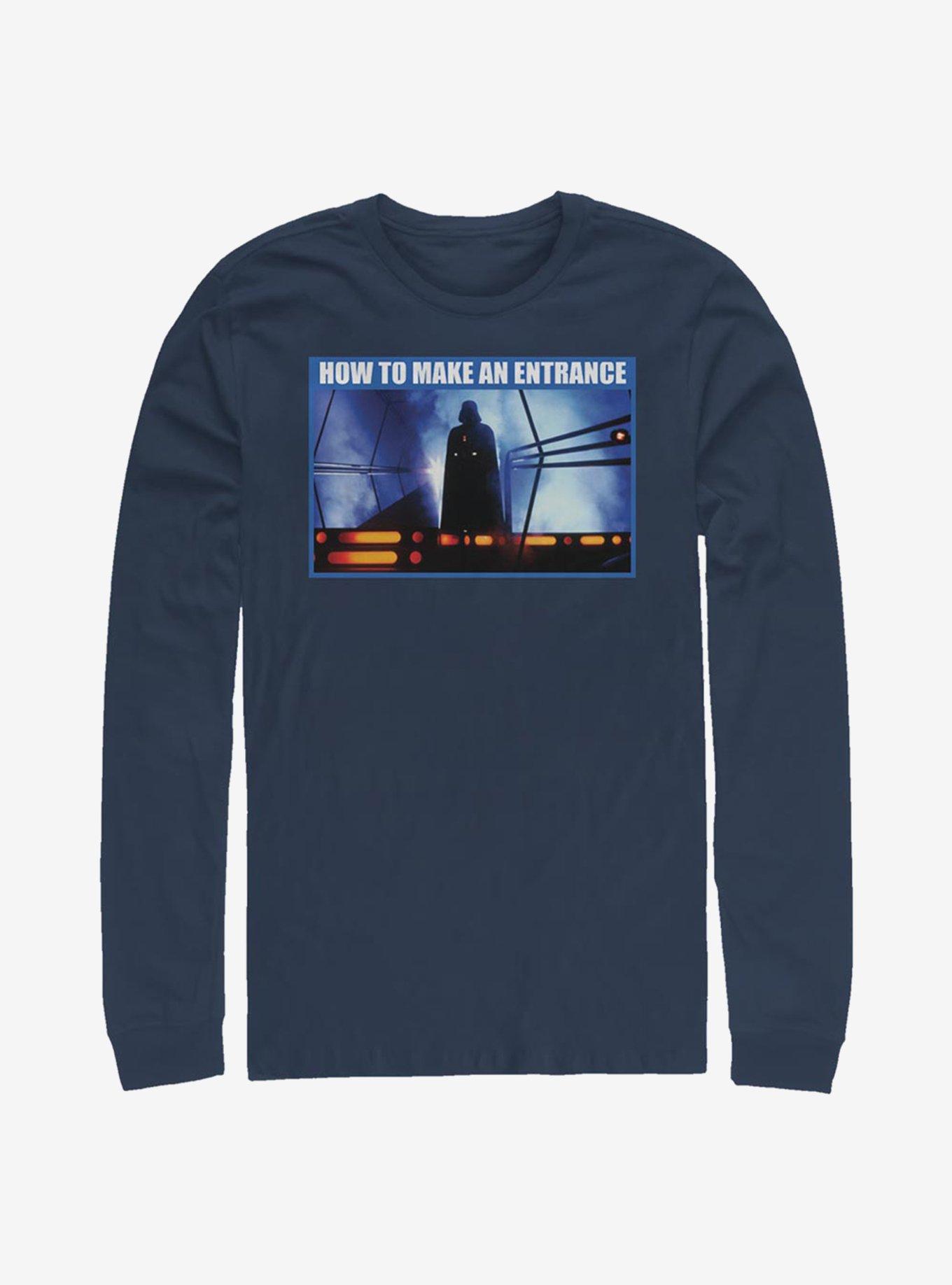 Star Wars How To Make An Entrance Long-Sleeve T-Shirt, NAVY, hi-res