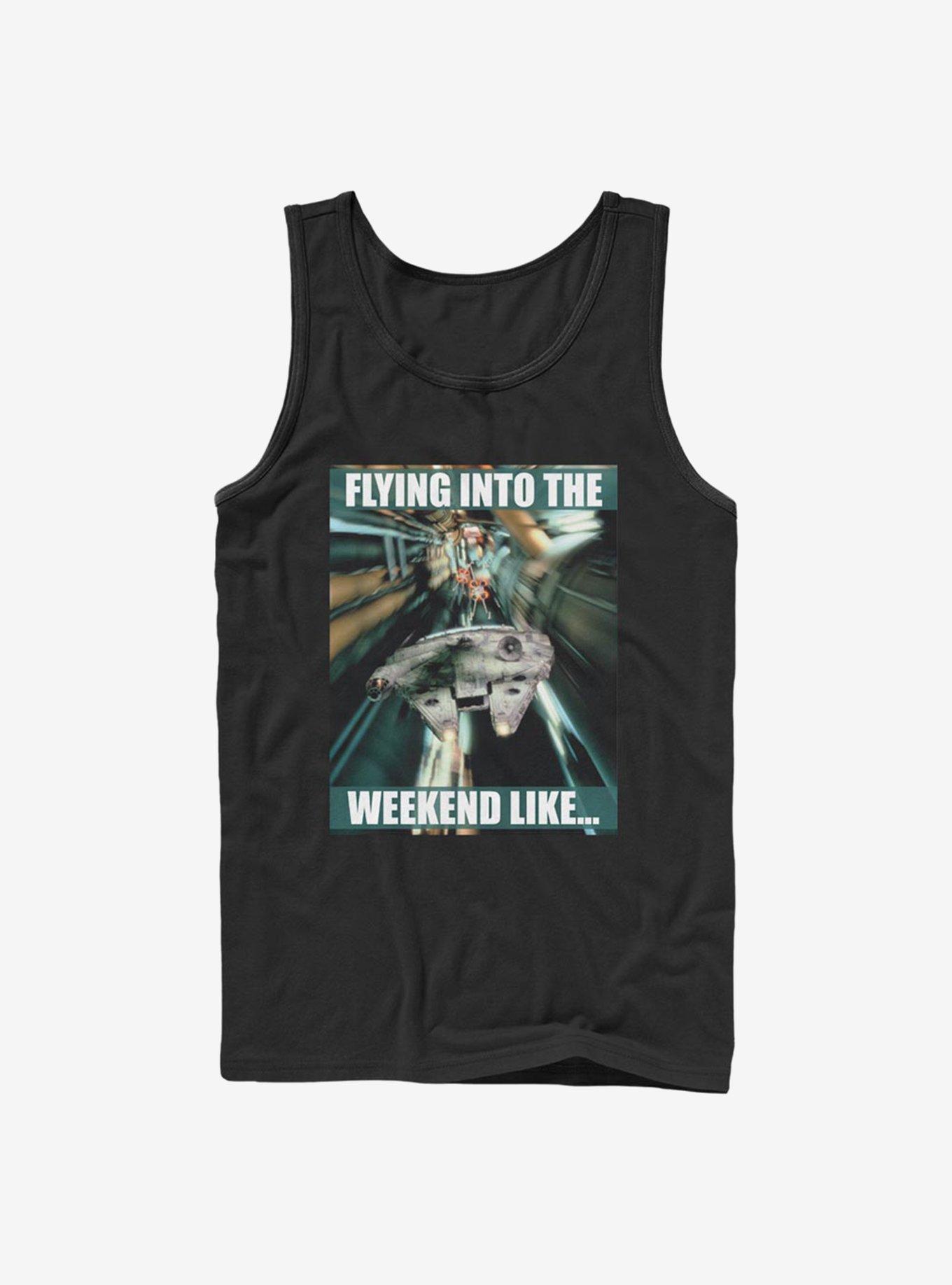 Star Wars Flying Into The Weekend Tank, BLACK, hi-res