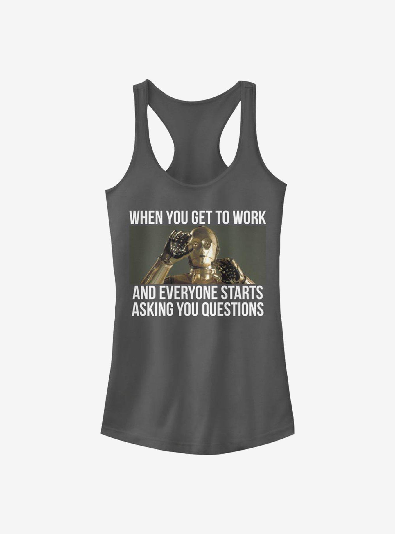 Star Wars Overwhelming Work Girls Tank, CHARCOAL, hi-res