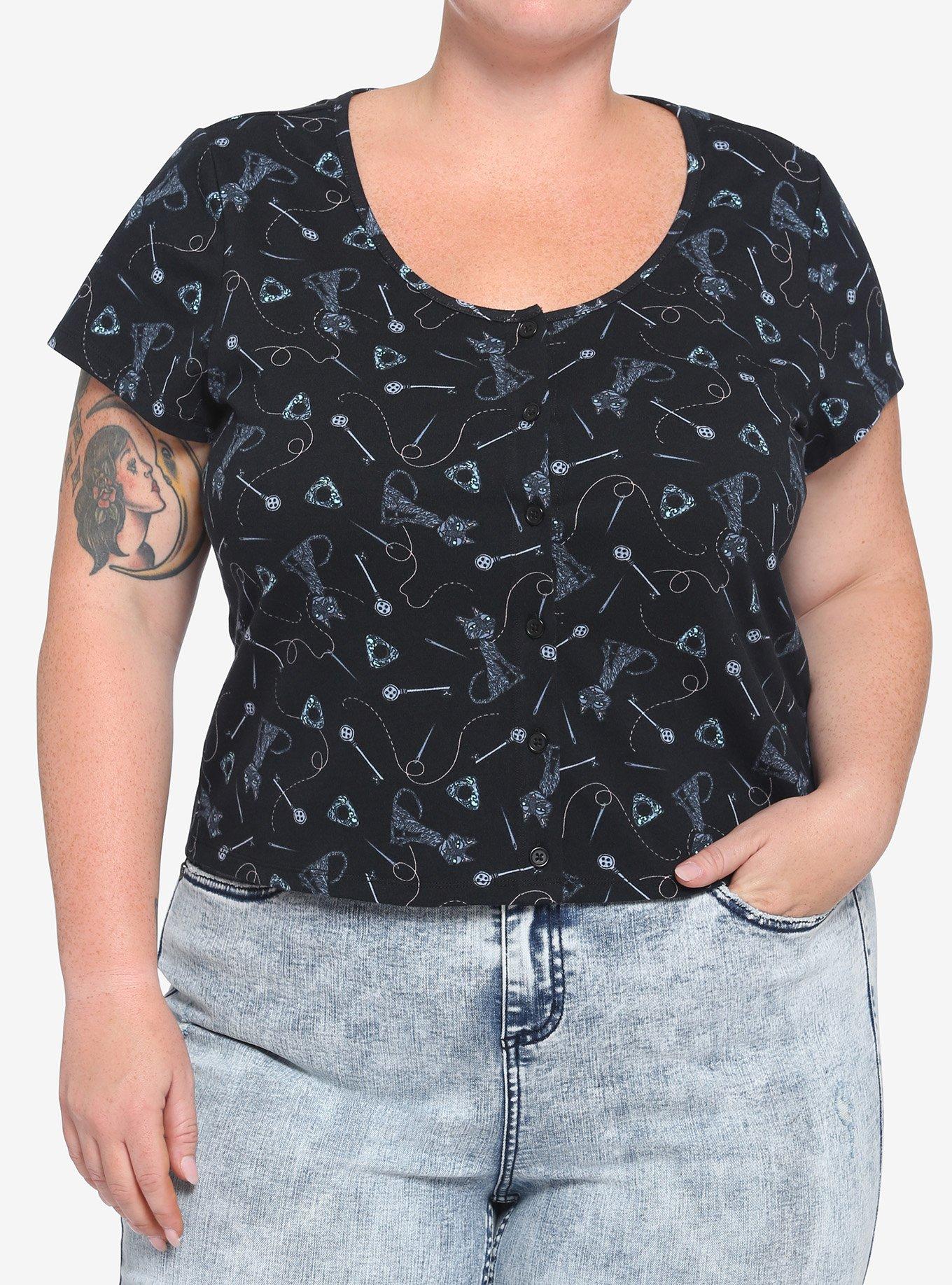 Coraline Button Front Keys & Thread Top Plus Size, MULTI, hi-res