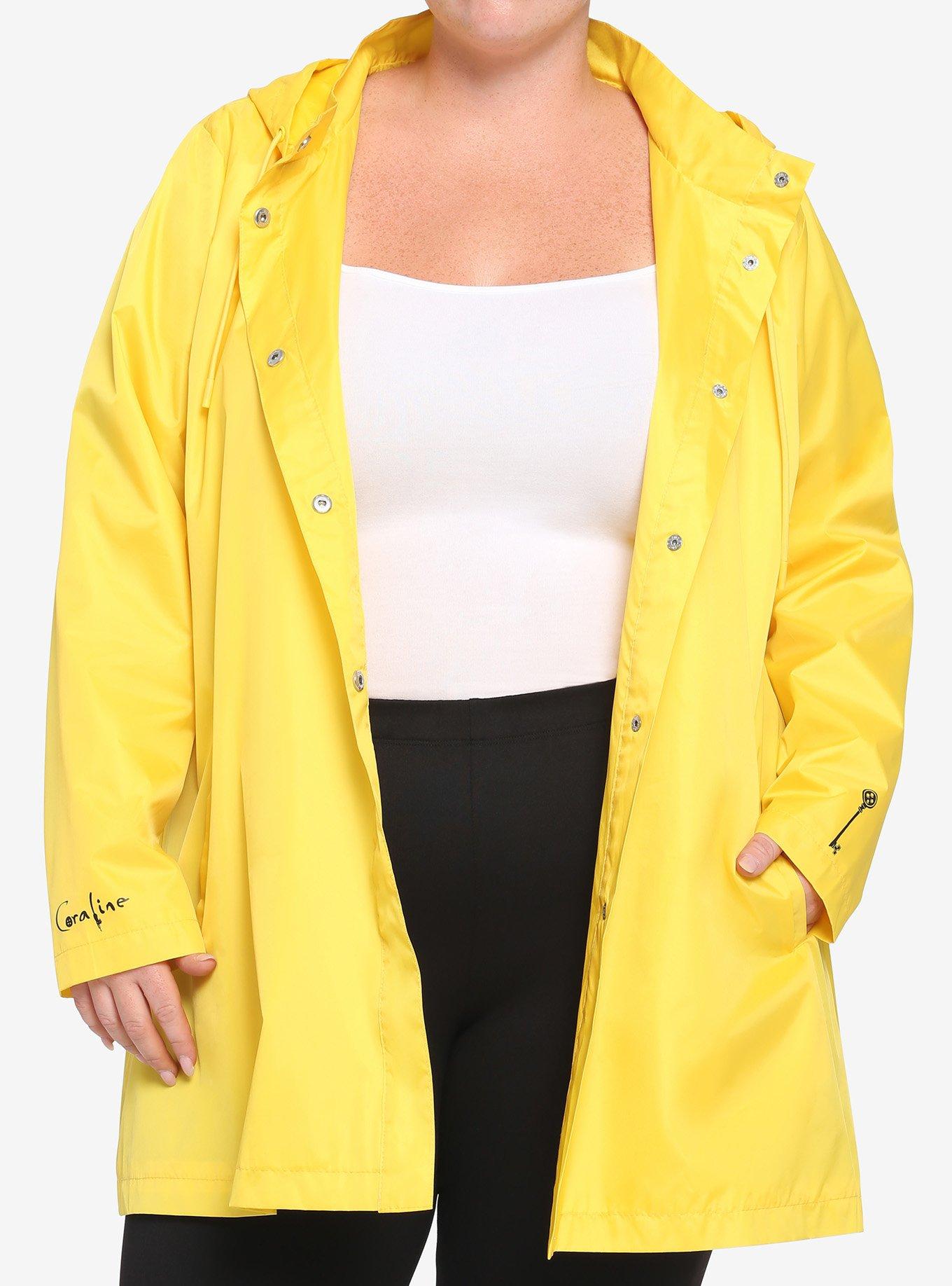 Plus size store yellow raincoat