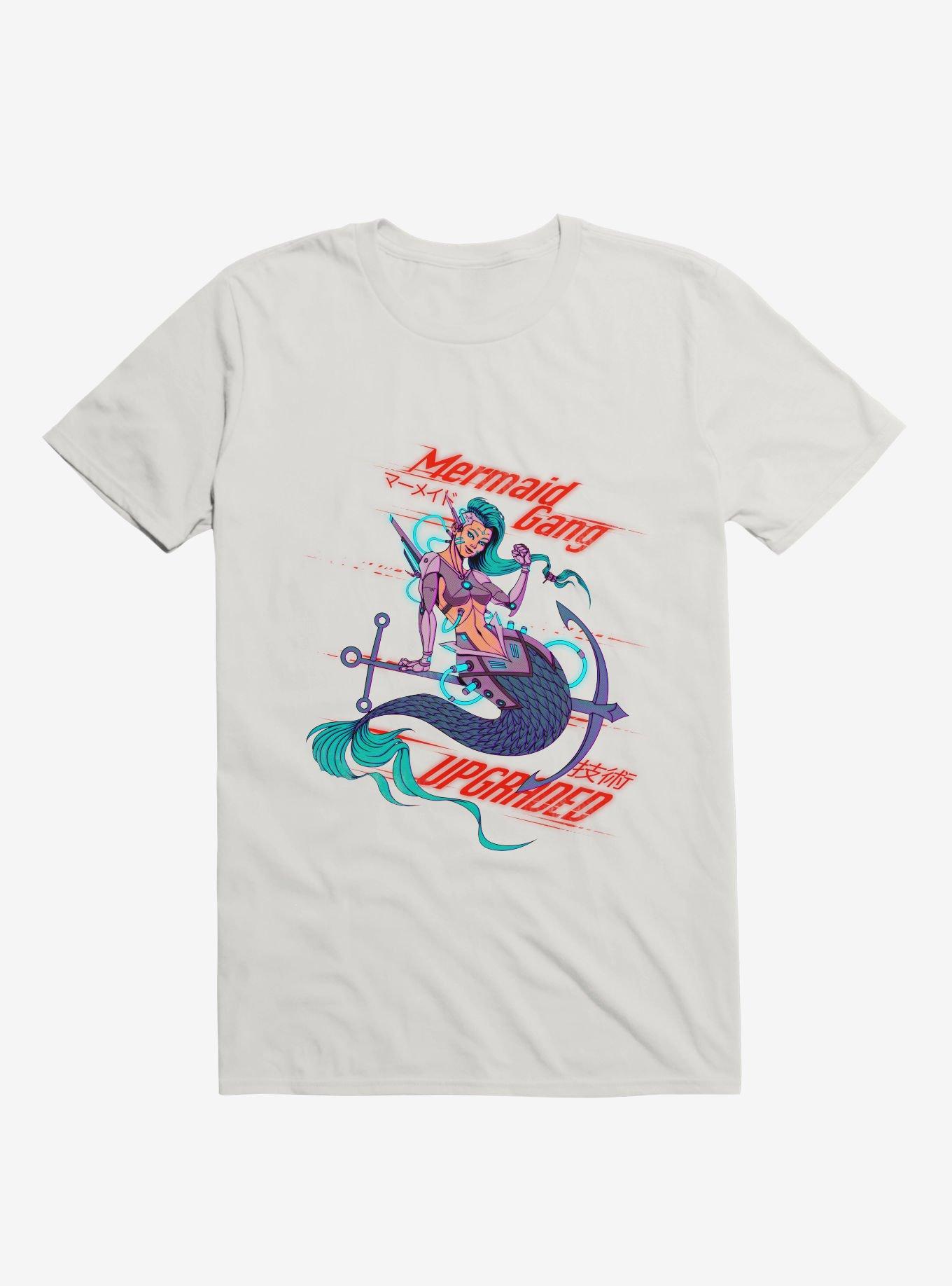 Cyberpunk Mermaid T-Shirt, WHITE, hi-res