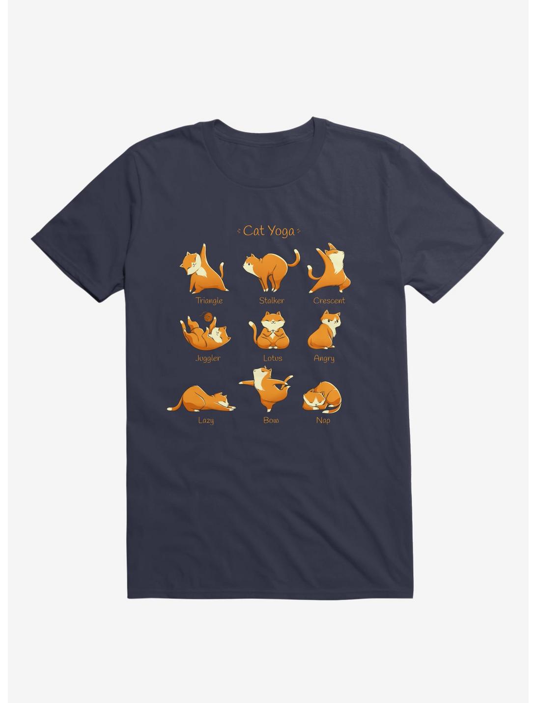 Yoga Cat T-Shirt, NAVY, hi-res