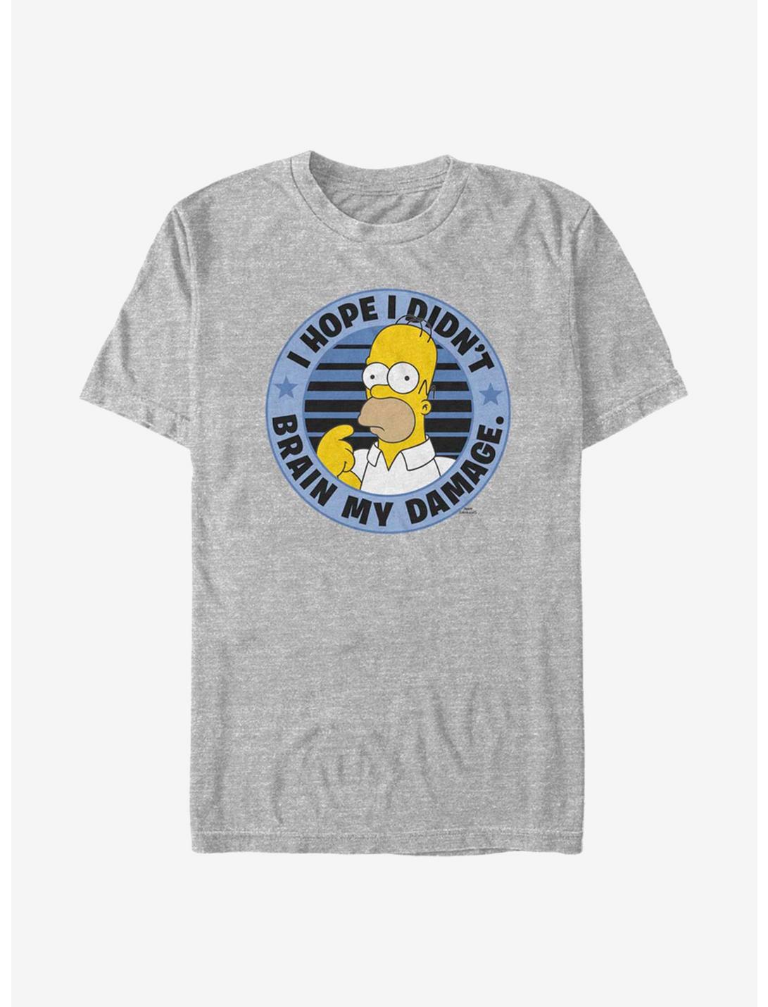 The Simpsons Homer Brain My Damage T-Shirt, ATH HTR, hi-res