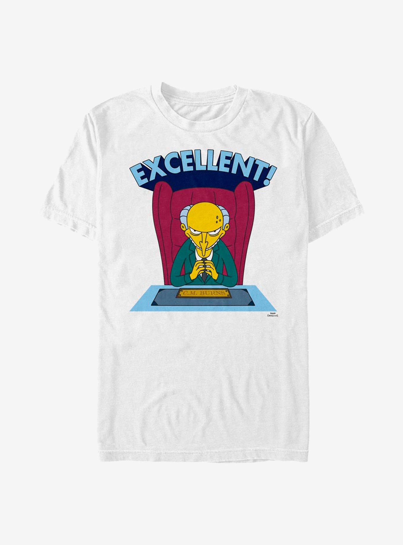 The Simpsons Excellent Burns T-Shirt, WHITE, hi-res