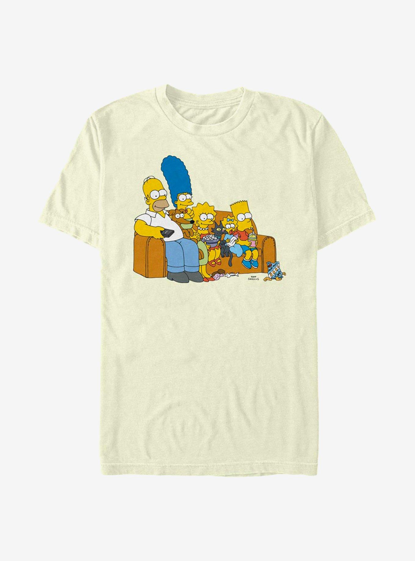 The Simpsons Family Couch T-Shirt, NATURAL, hi-res