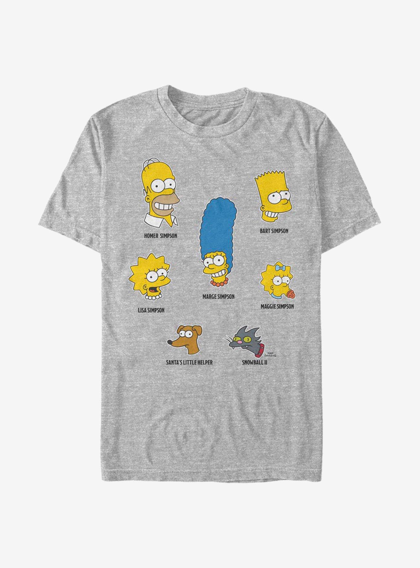 The Simpsons Family Faces T-Shirt - GREY | Hot Topic