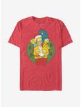 The Simpsons Family Holiday Wreath T-Shirt, RED HTR, hi-res