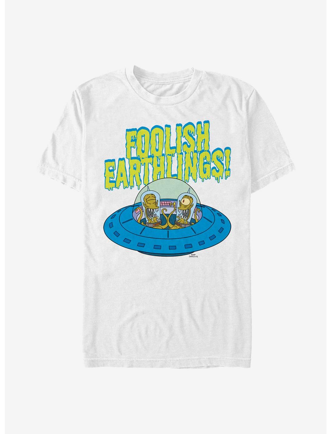 The Simpsons Foolish Earthlings T-Shirt, WHITE, hi-res
