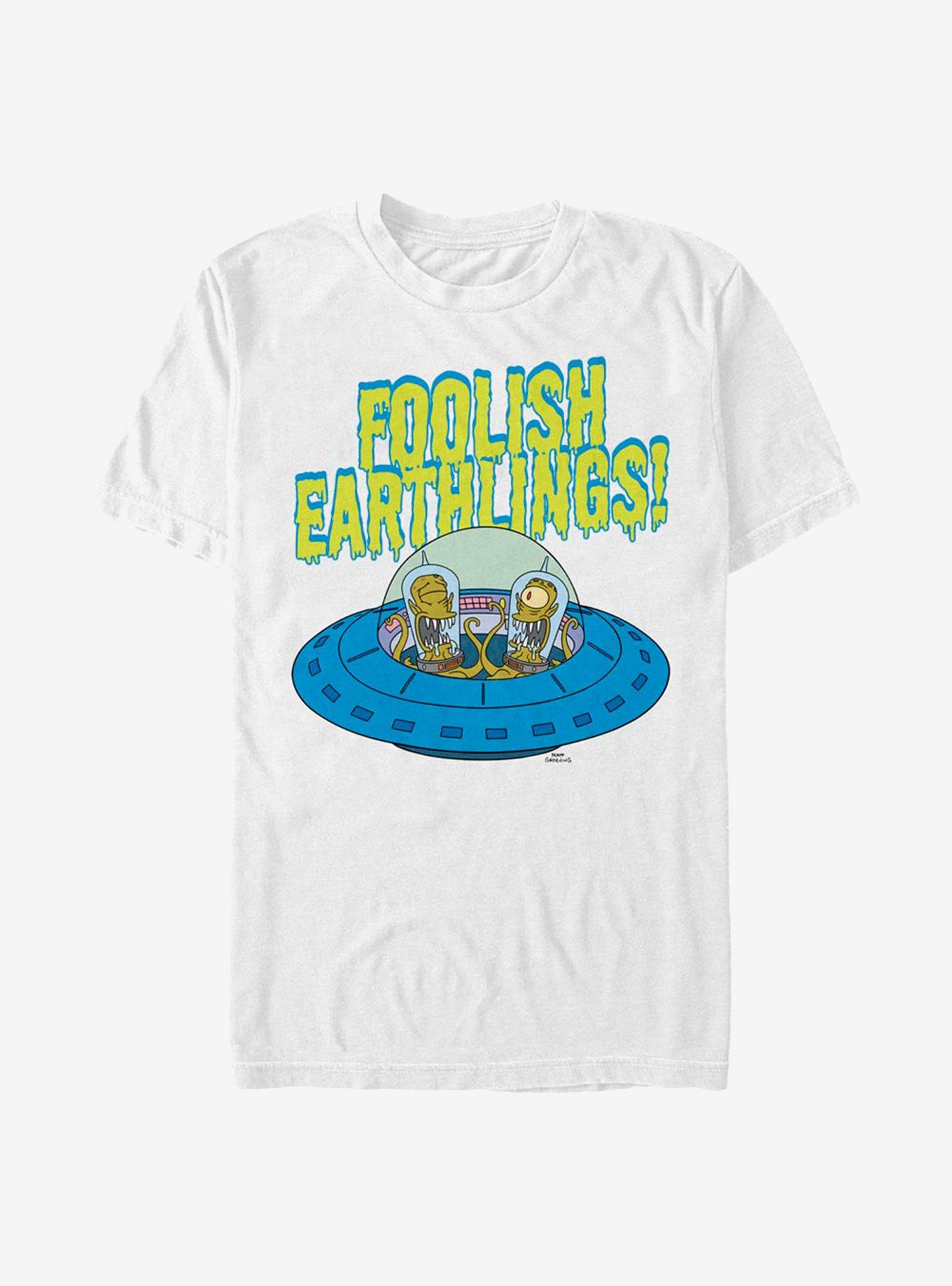 The Simpsons Foolish Earthlings T-Shirt, WHITE, hi-res