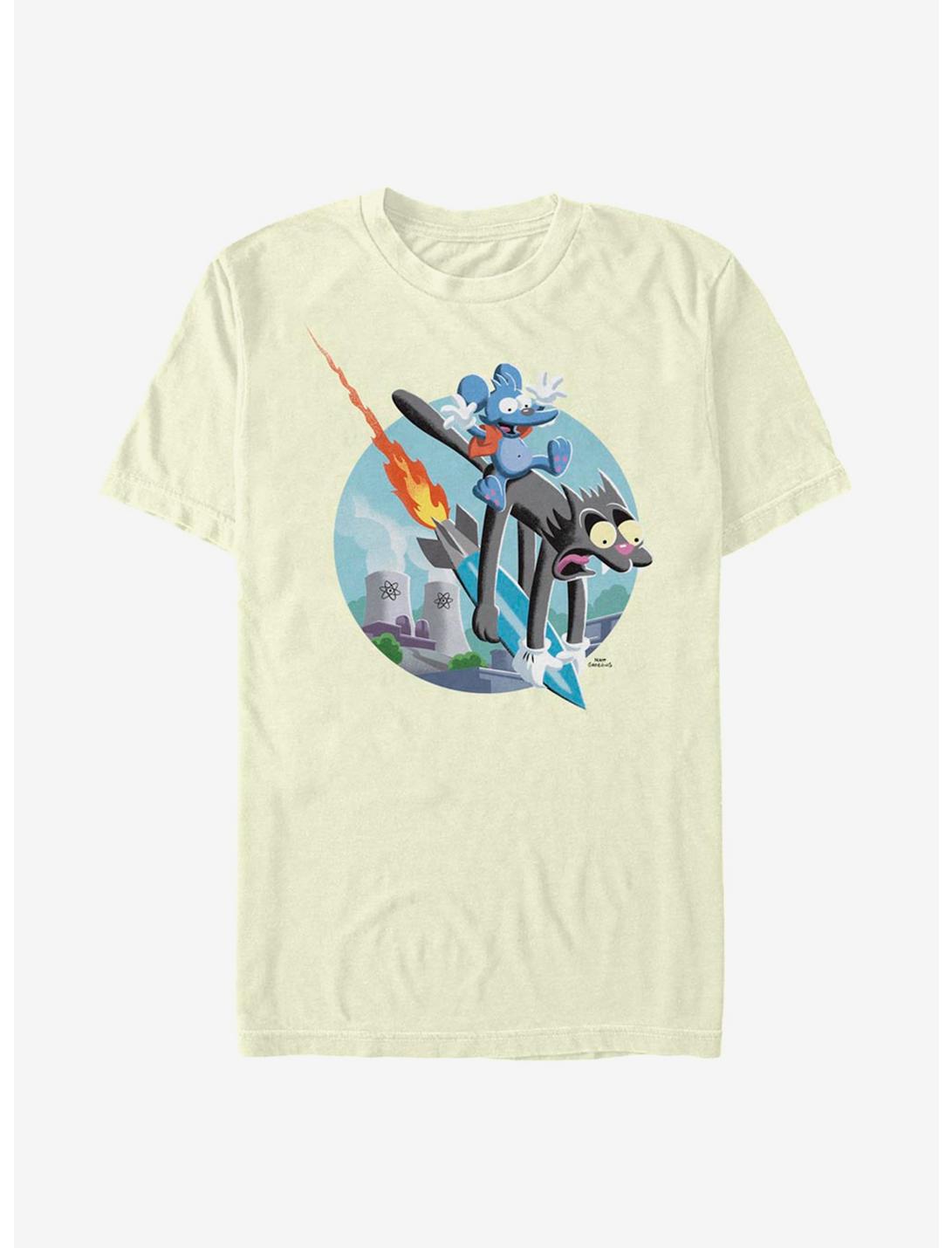 The Simpsons Itchy Scratchy Ride Missile T-Shirt, NATURAL, hi-res