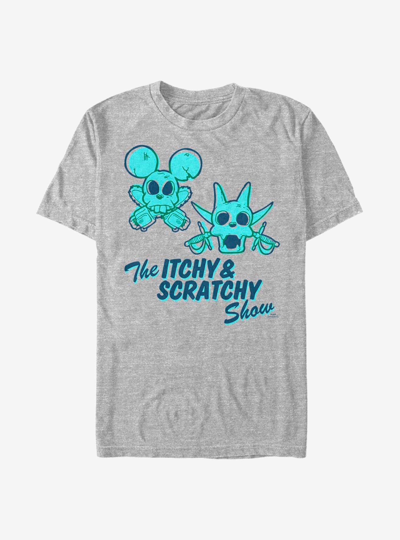 The Simpsons Itchy Scratchy Show Line T-Shirt, ATH HTR, hi-res