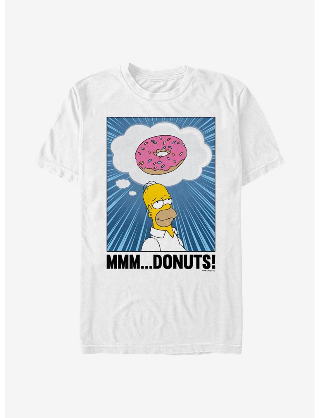 The Simpsons Homer Mmm Donuts T-Shirt, WHITE, hi-res