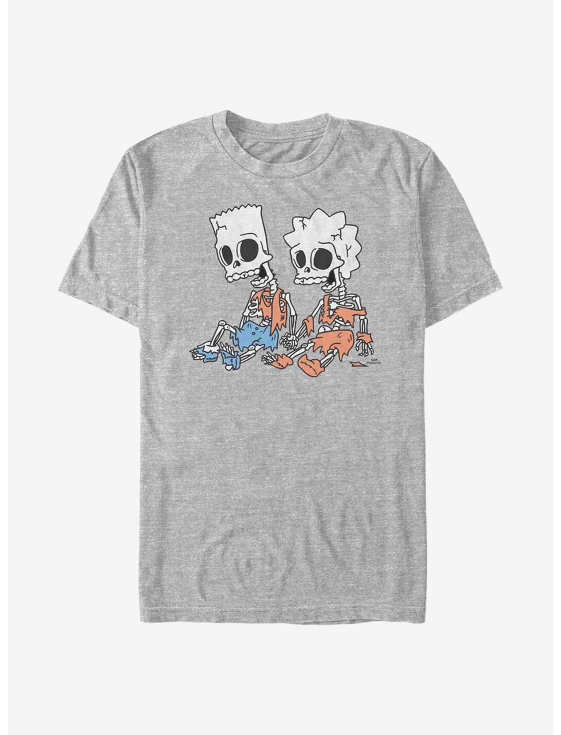 The Simpsons Skeleton Bart And Lisa T-Shirt, ATH HTR, hi-res