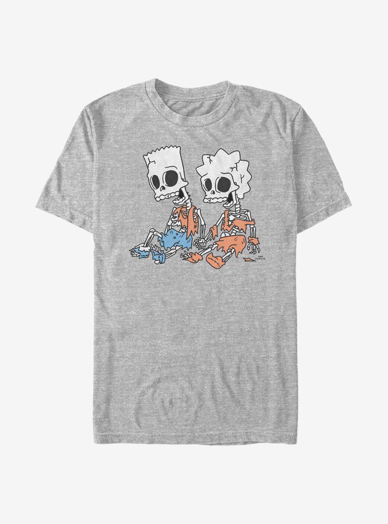 The Simpsons Skeleton Bart And Lisa T-Shirt, ATH HTR, hi-res