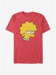 The Simpsons Unamused Lisa T-Shirt, RED HTR, hi-res