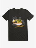 Kawaii Anime Cat Ramen Noodles T-Shirt, BLACK, hi-res