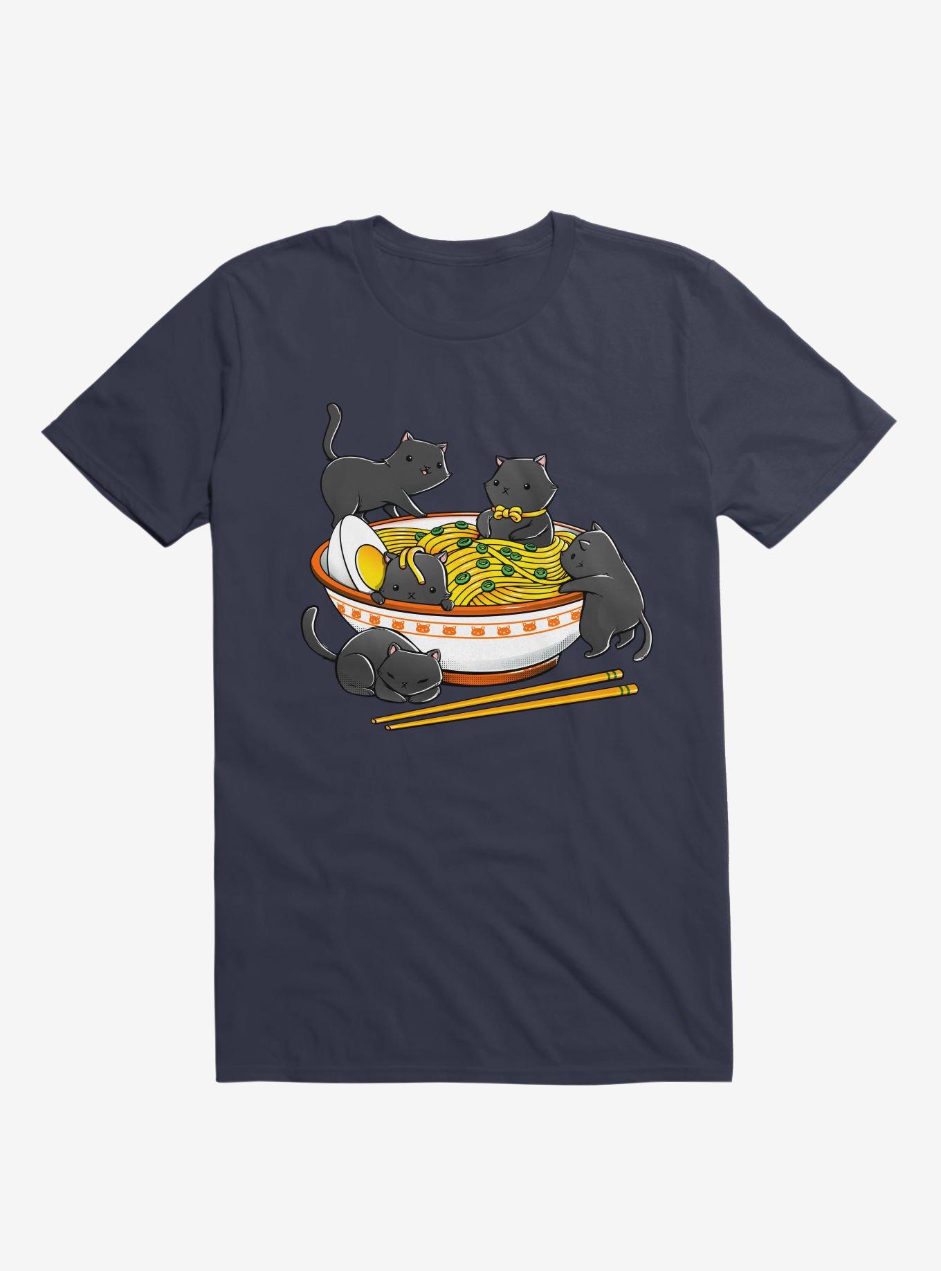 Kawaii Anime Cat Ramen Noodles T-Shirt, , hi-res