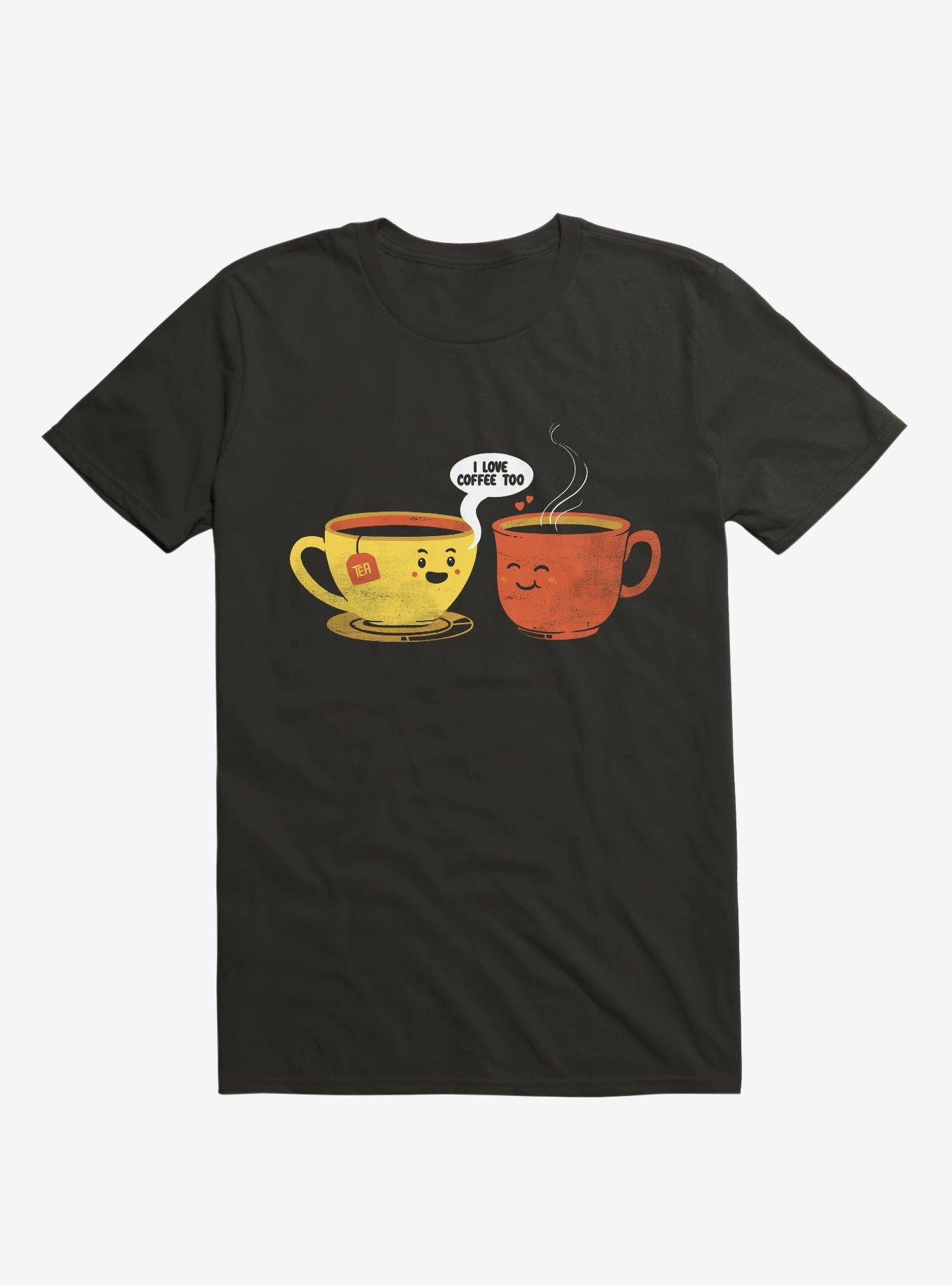I Love Coffee Too T-Shirt, BLACK, hi-res