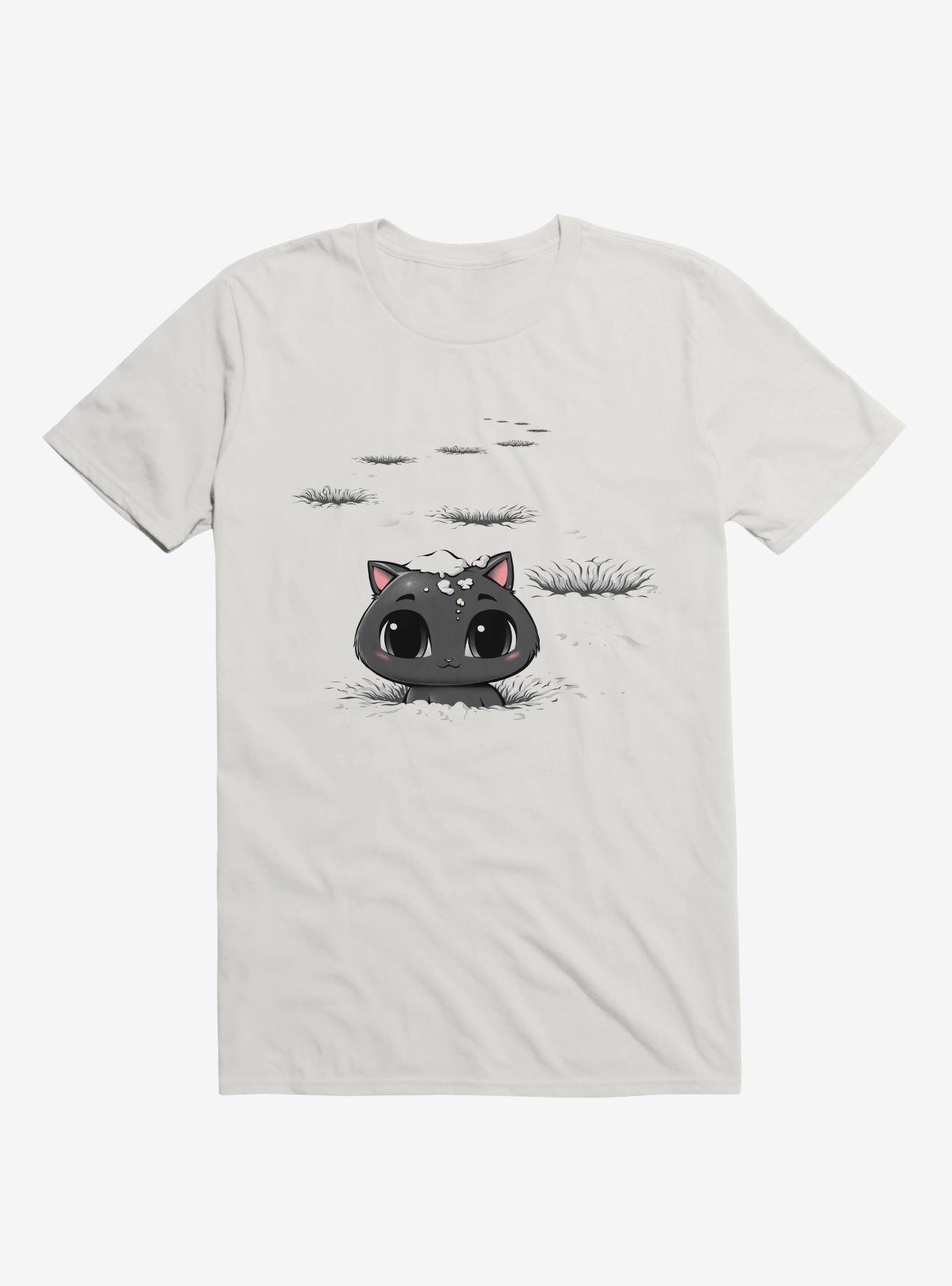 Lost Cat In The Snow T-Shirt, WHITE, hi-res