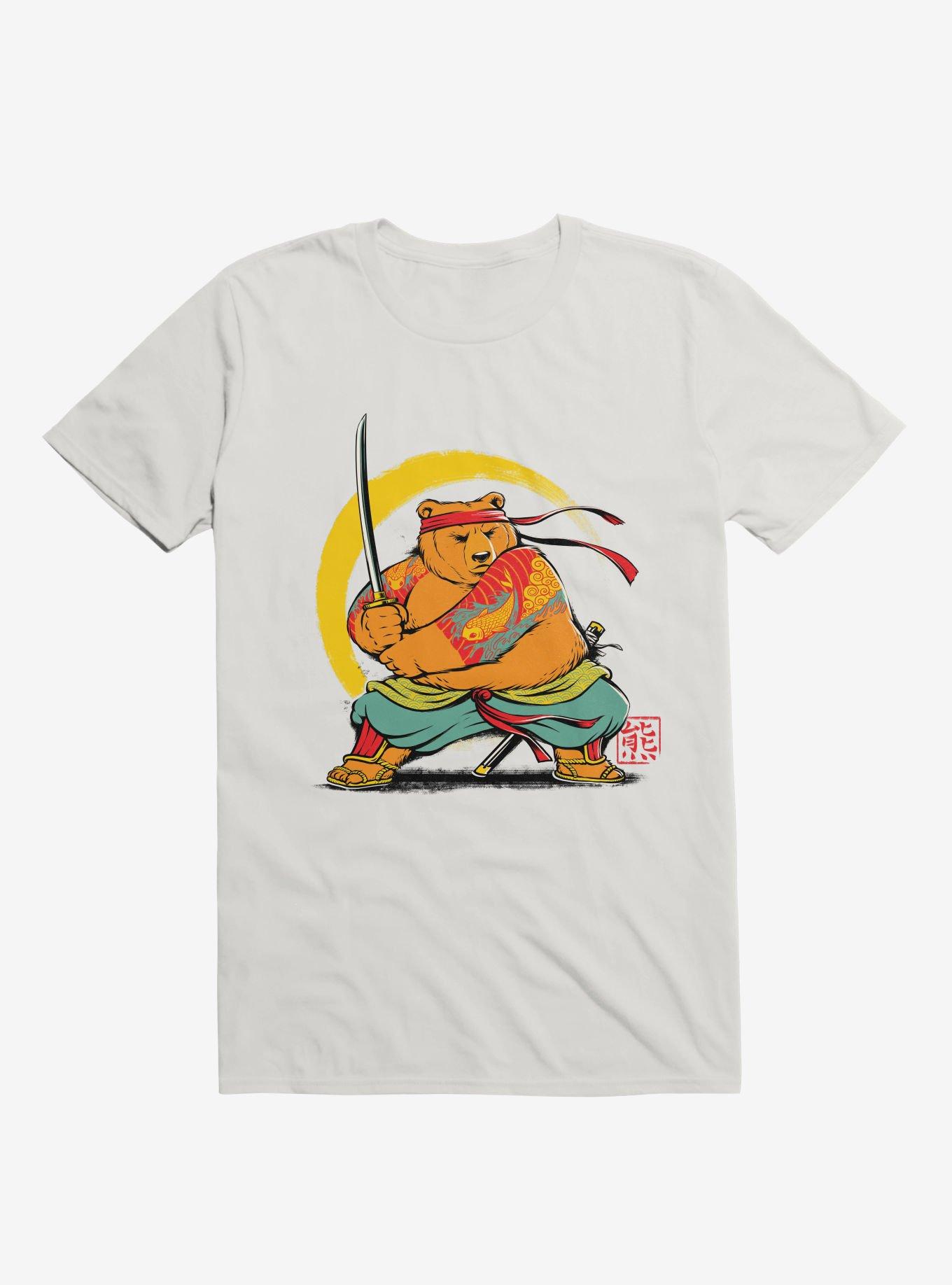 Yakuza Bear Samurai T-Shirt, WHITE, hi-res