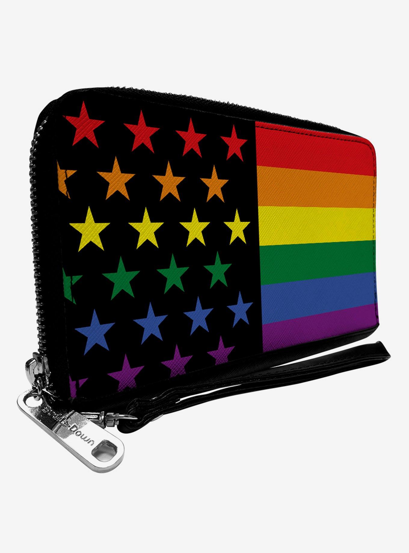 American Pride Flag Zip Around Wallet, , hi-res