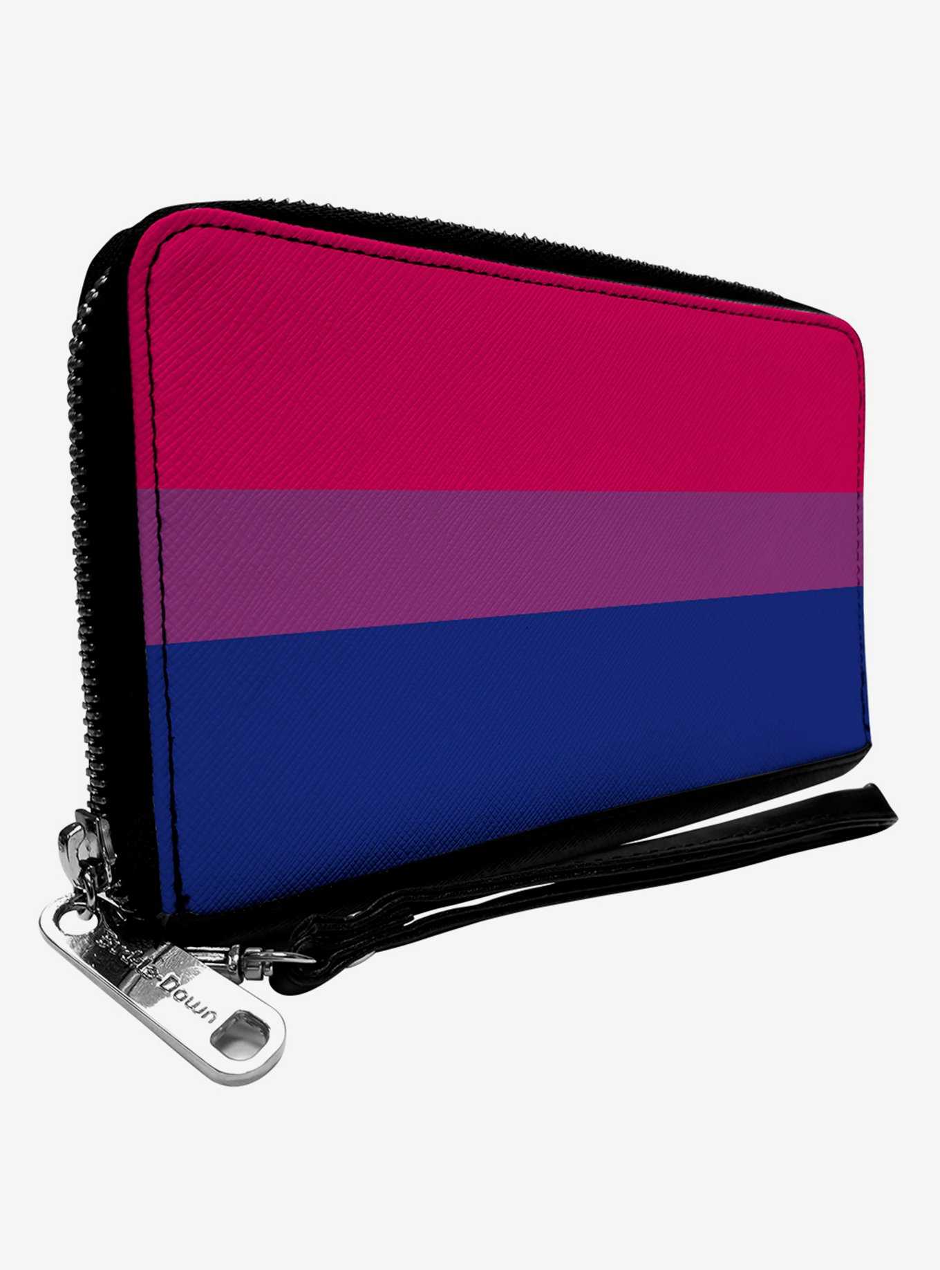 Bisexual Flag Zip Around Wallet, , hi-res