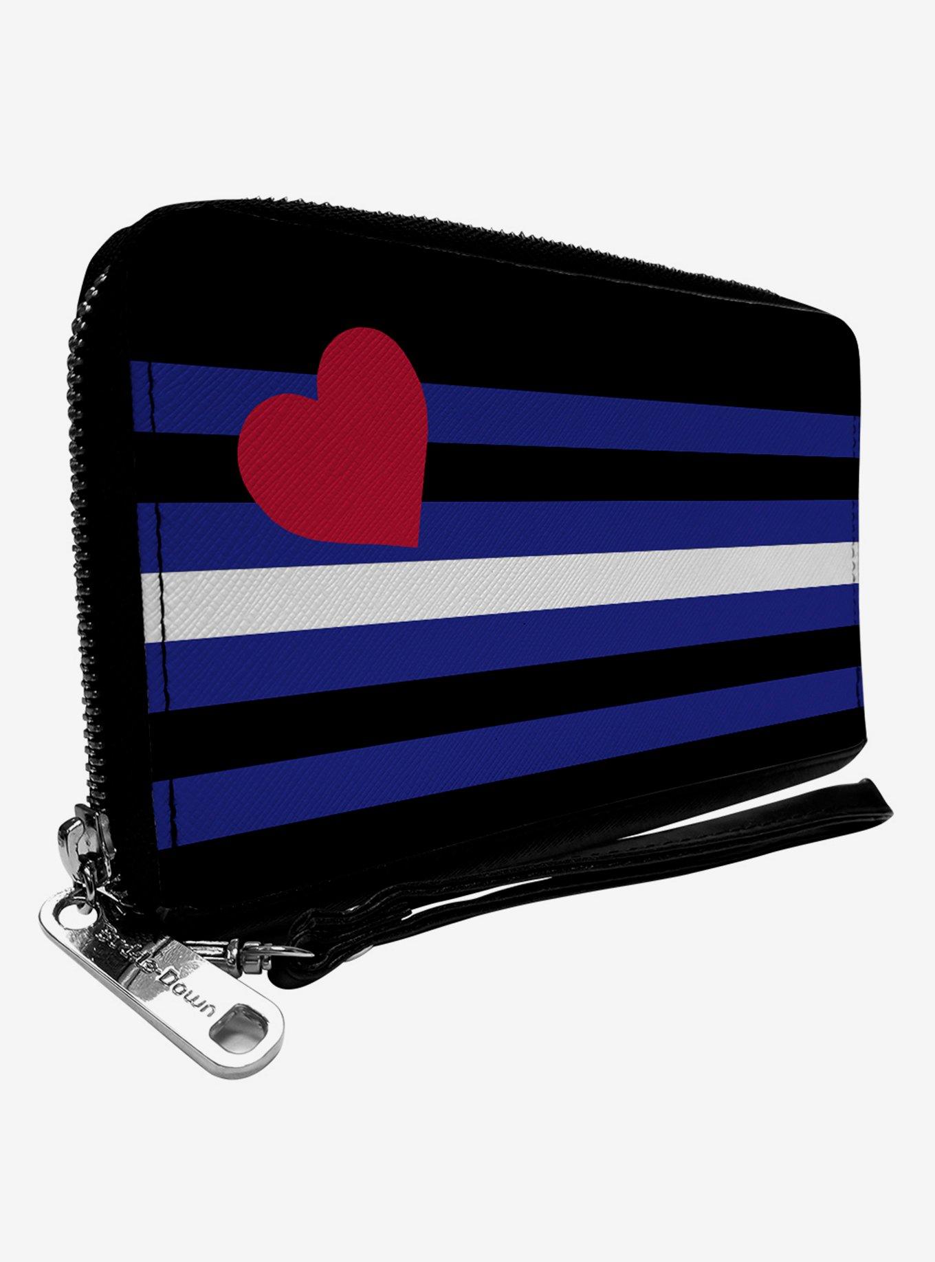 Leather Flag Zip Around Wallet