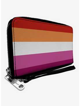 Lesbian Flag Zip Around Wallet, , hi-res