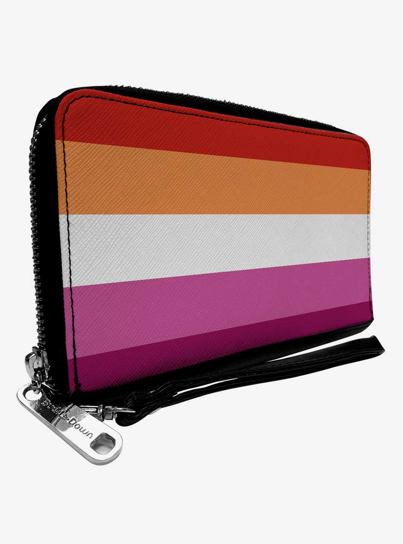 Lesbian Flag Zip Around Wallet, , hi-res