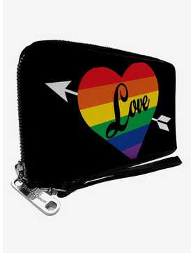 Love Rainbow Stripe Zip Around Wallet, , hi-res