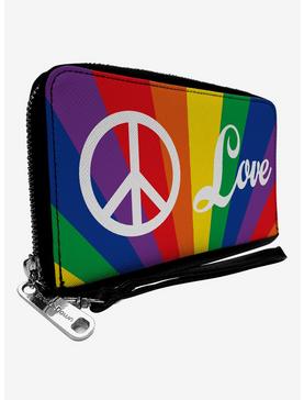 Peace and Love Rainbow Rays Zip Around Wallet, , hi-res