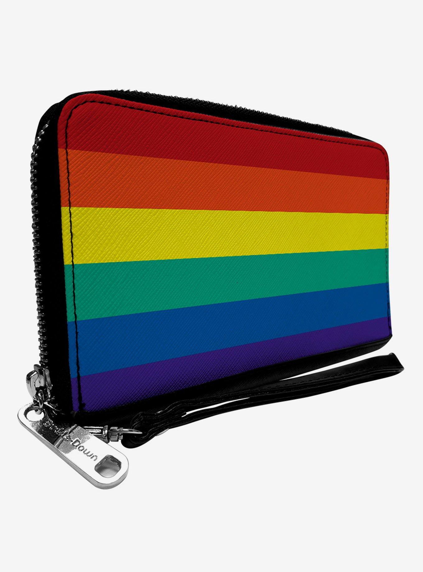 Rainbow Print Zip Around Wallet, , hi-res