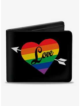 Love Rainbow Stripe Heart Bifold Wallet, , hi-res