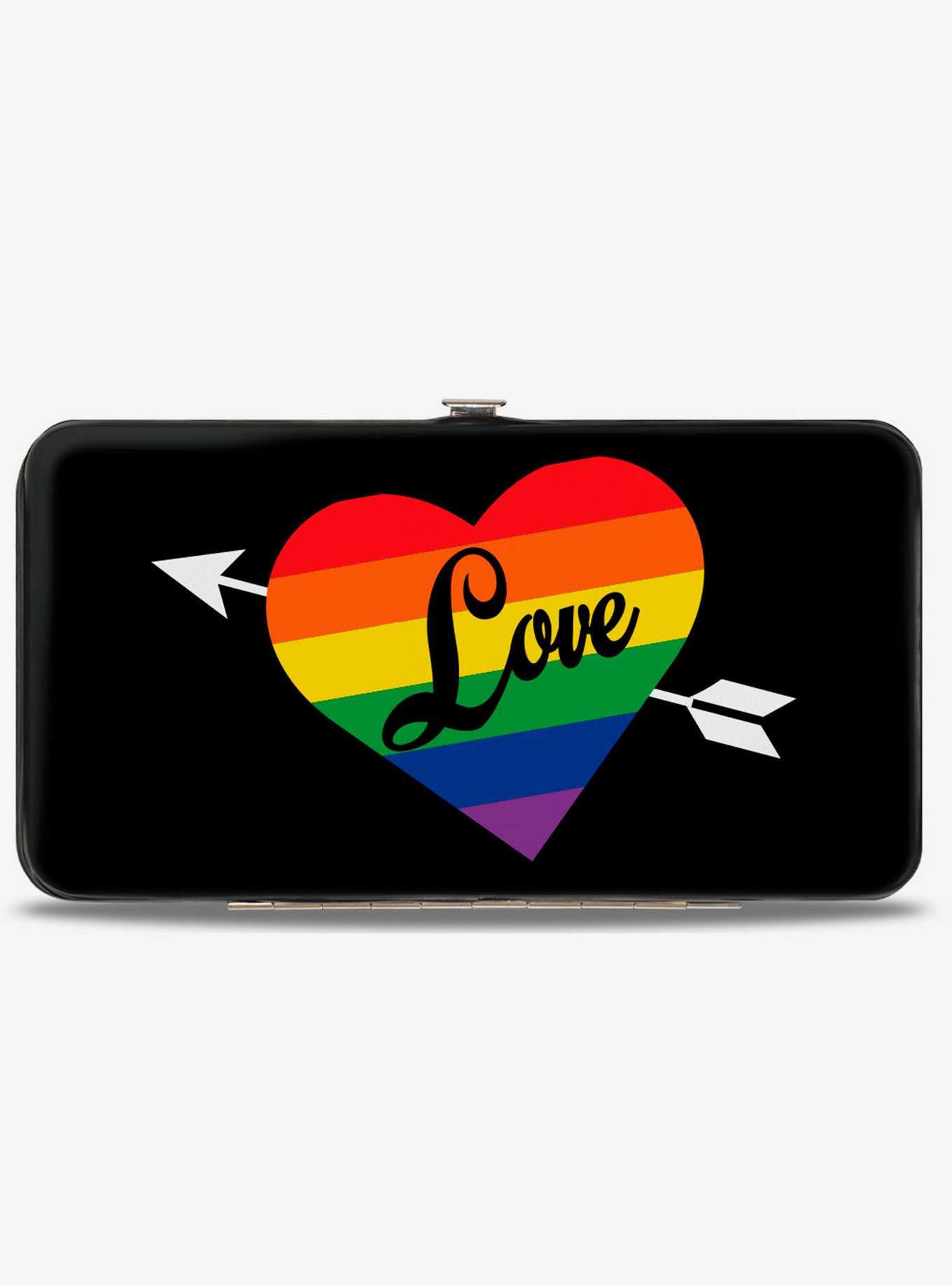 Love Rainbow Stripe Hinged Wallet, , hi-res