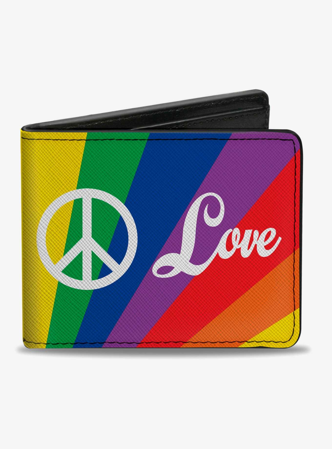 Peace and Love Rainbow Rays Bifold Wallet, , hi-res