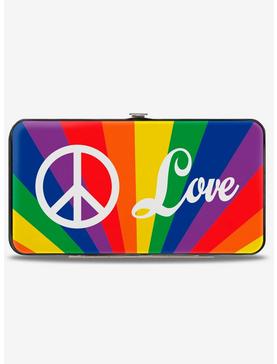 Peace and Love Rainbow Rays Hinged Wallet, , hi-res