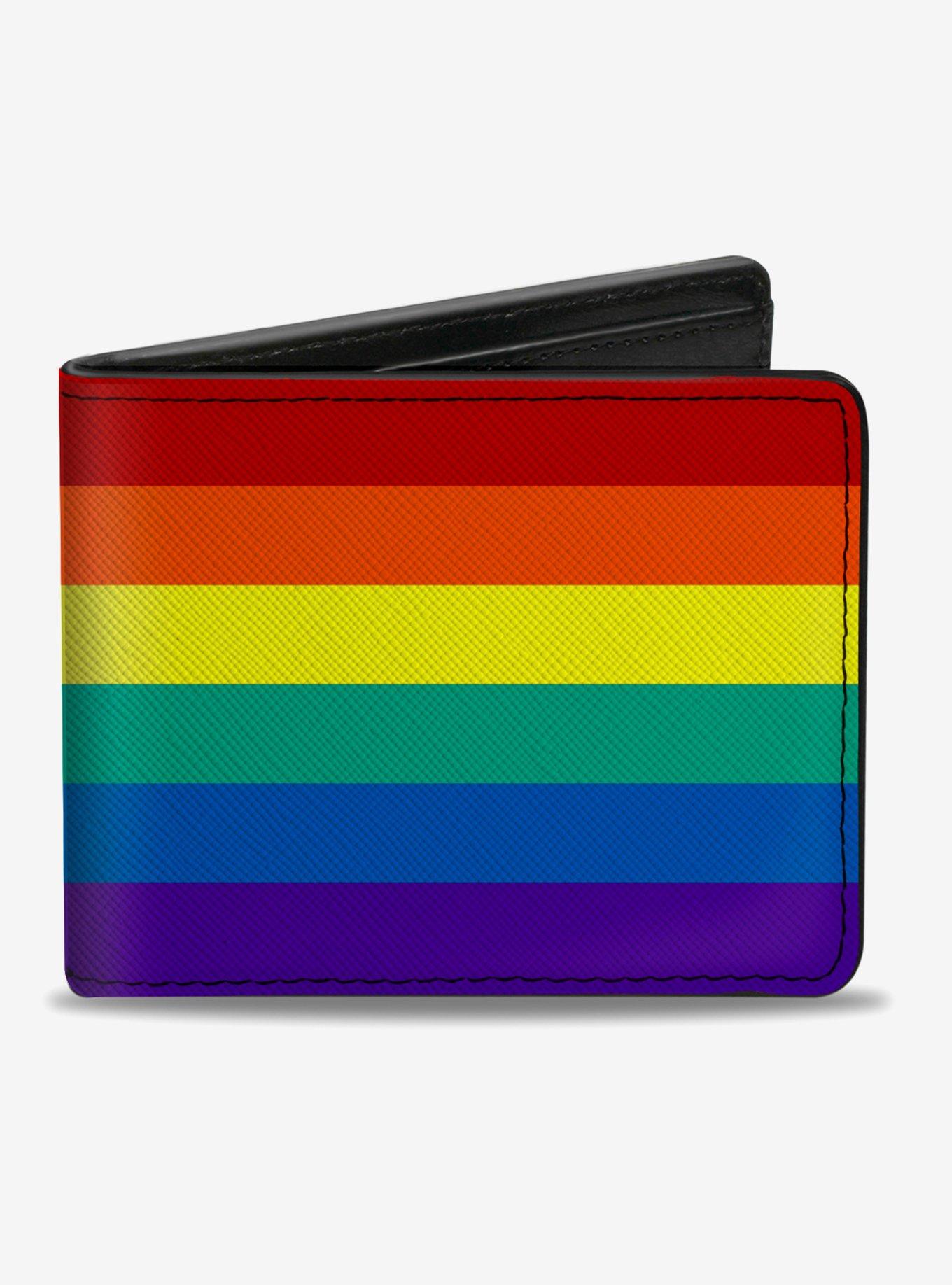 Rainbow Print Bifold Wallet, , hi-res