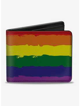 Rainbow Stripe Painted Bifold Wallet, , hi-res