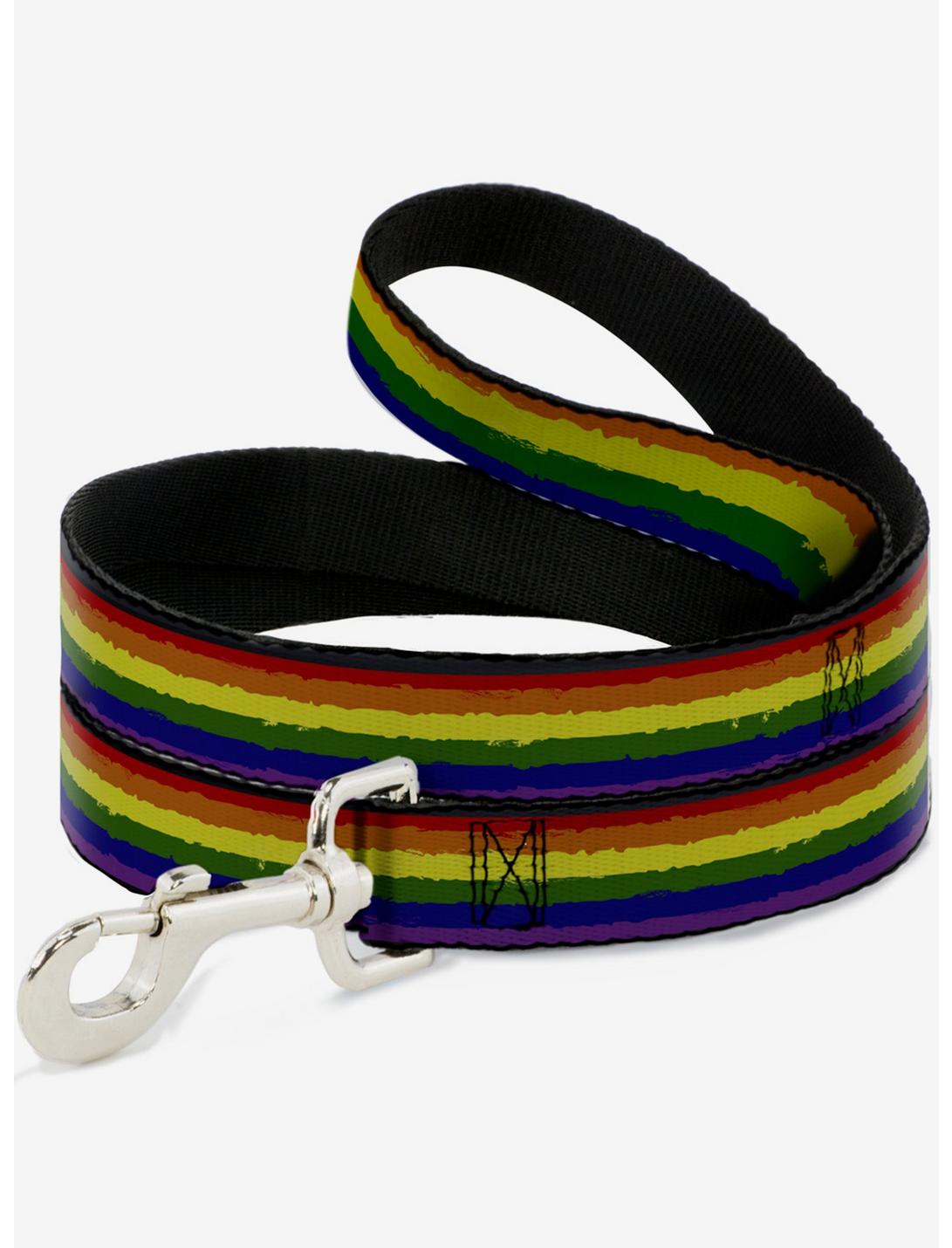 Rainbow Stripe Painted Dog Leash, , hi-res