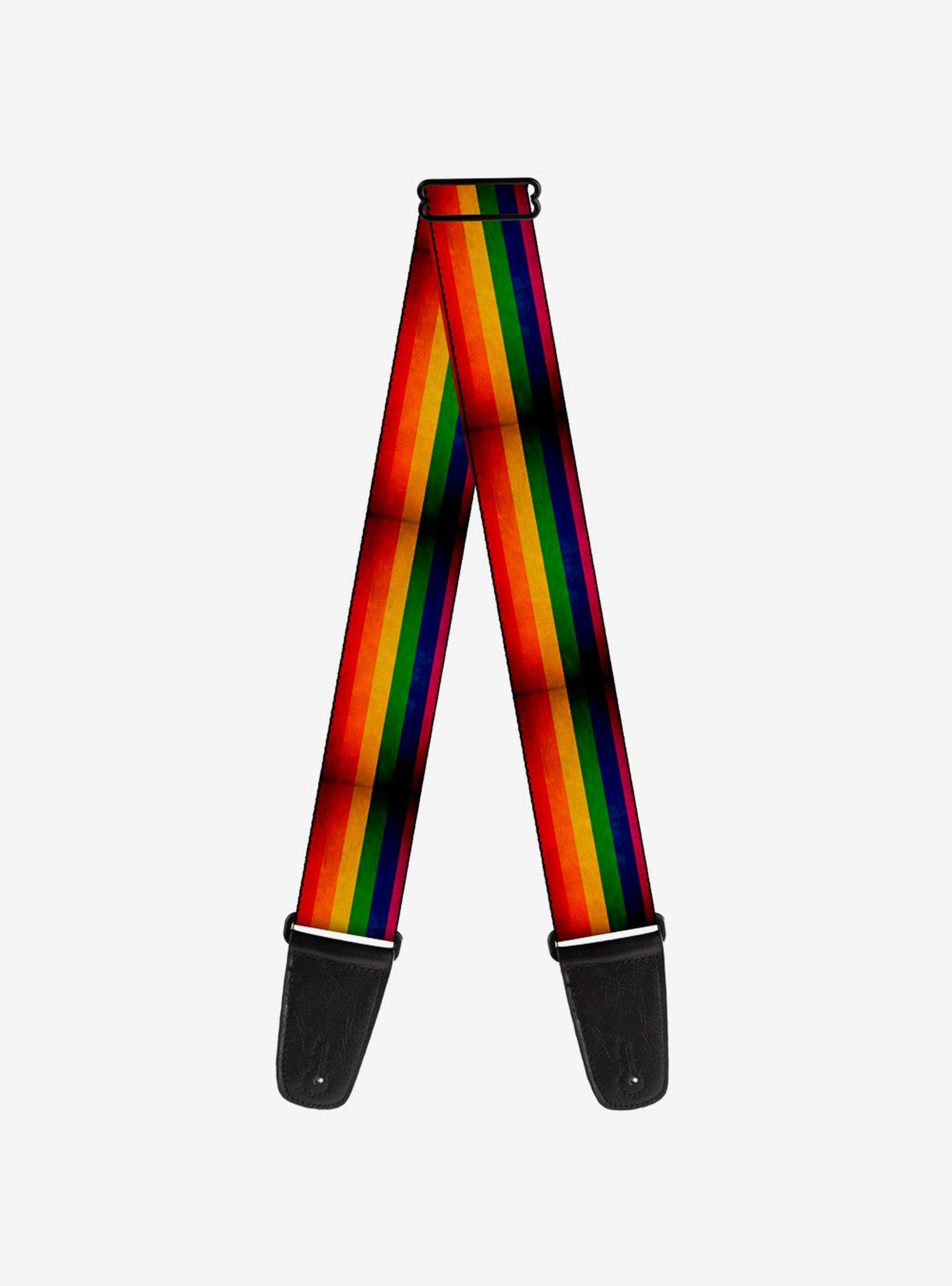 Weathered Rainbow Pride Flag Guitar Strap | Hot Topic