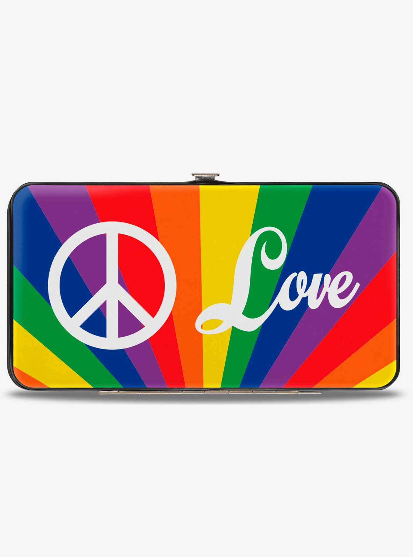 Peace and Love Rainbow Rays Hinged Wallet, , hi-res