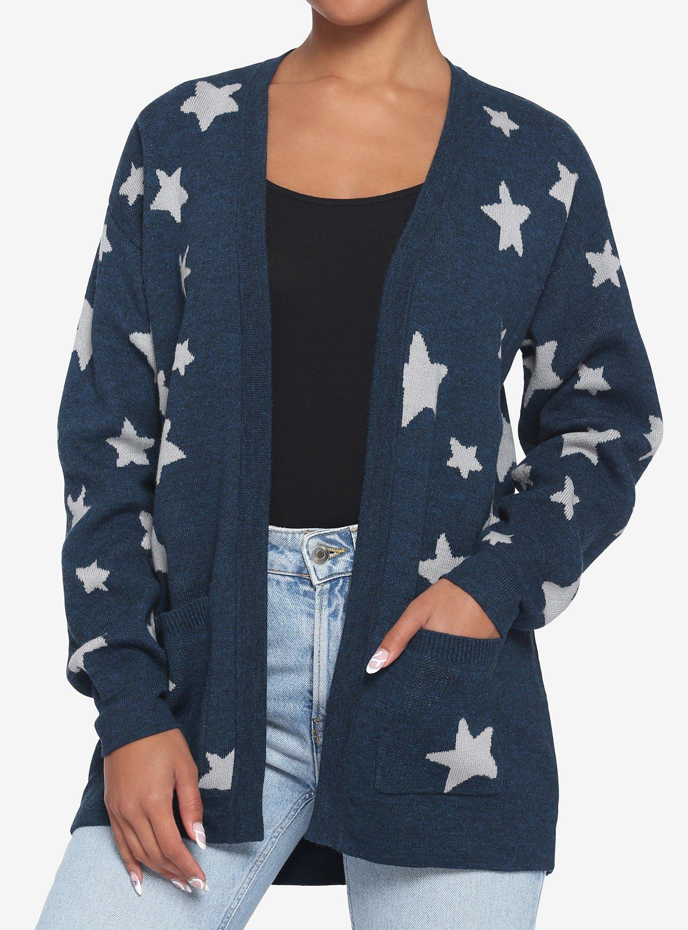 Coraline Blue & Silver Stars Girls Cardigan | Hot Topic