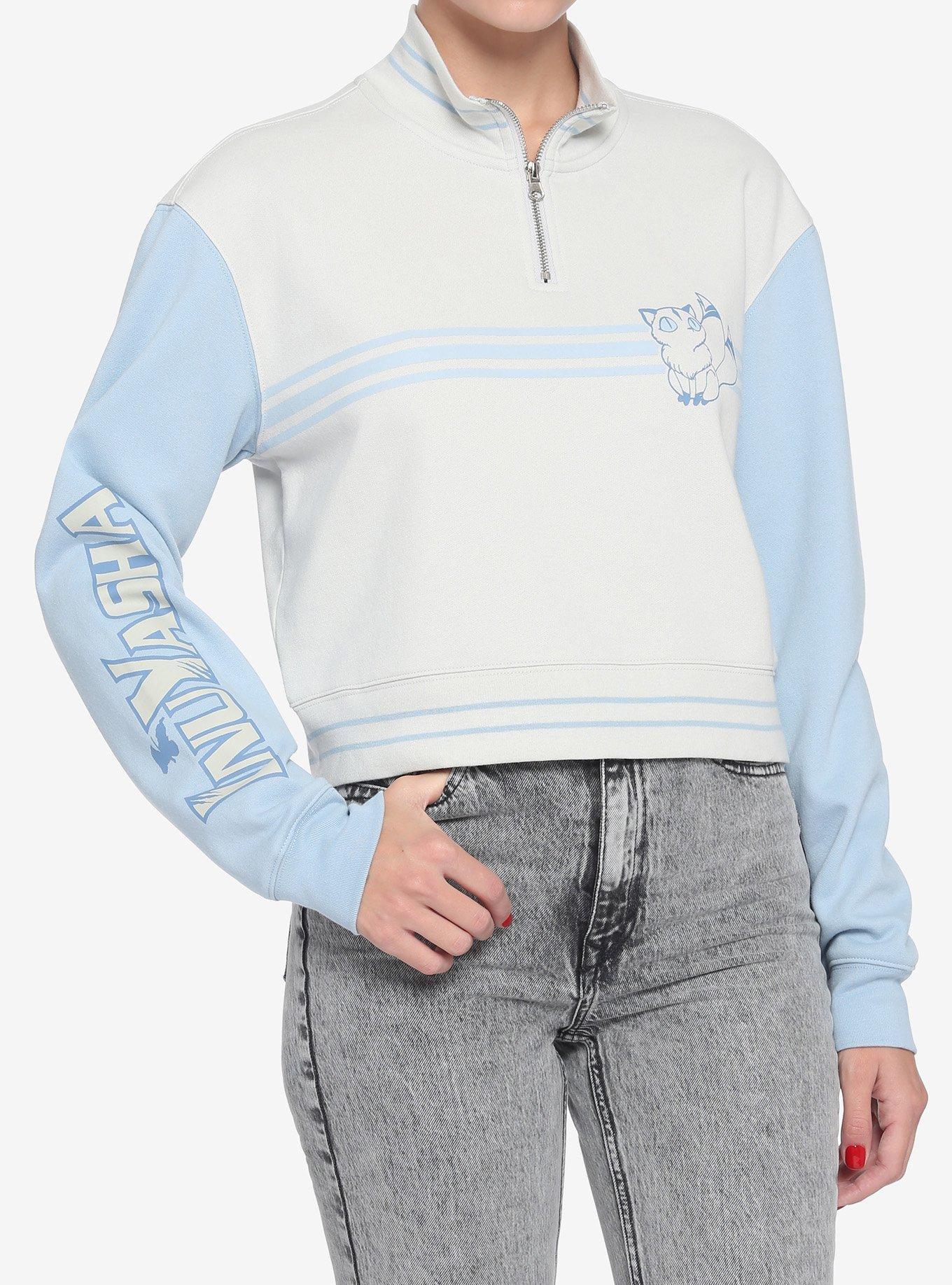 InuYasha Pastel Half-Zip Girls Crop Pullover, MULTI, hi-res