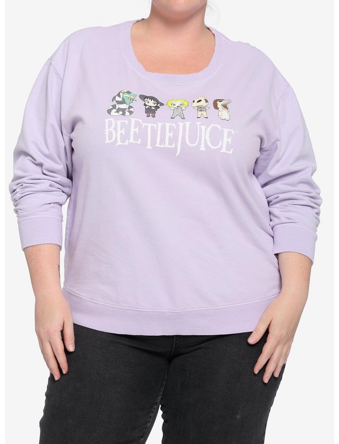 Beetlejuice Chibi Lavender Girls Sweatshirt Plus Size, MULTI, hi-res