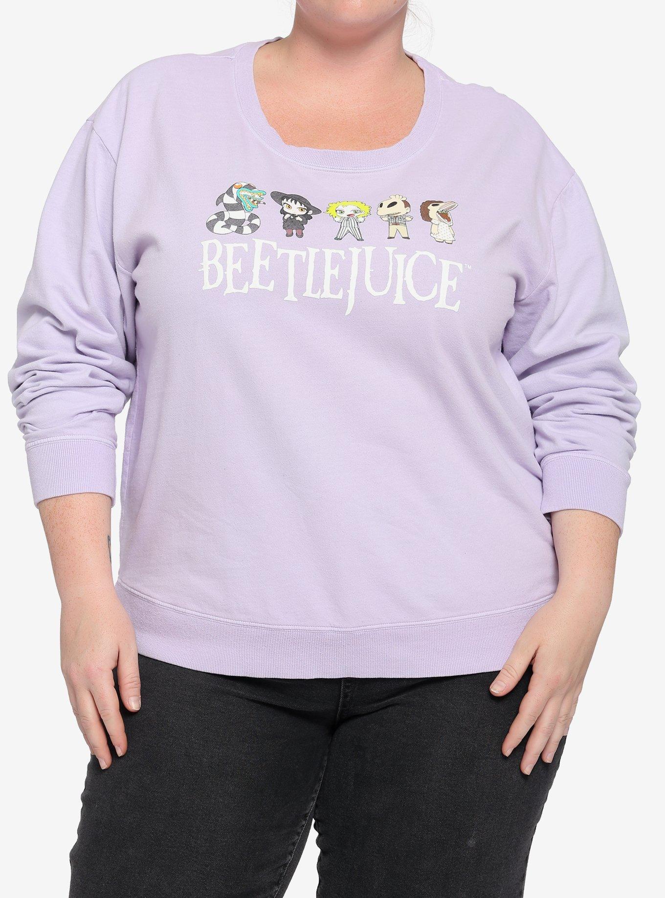 Beetlejuice Chibi Lavender Girls Sweatshirt Plus Size, MULTI, hi-res