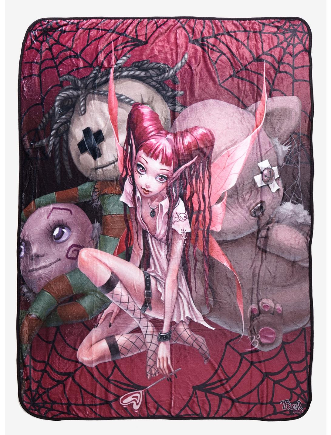 Fairies By Trick Pink Doll Fairy Throw Blanket, , hi-res