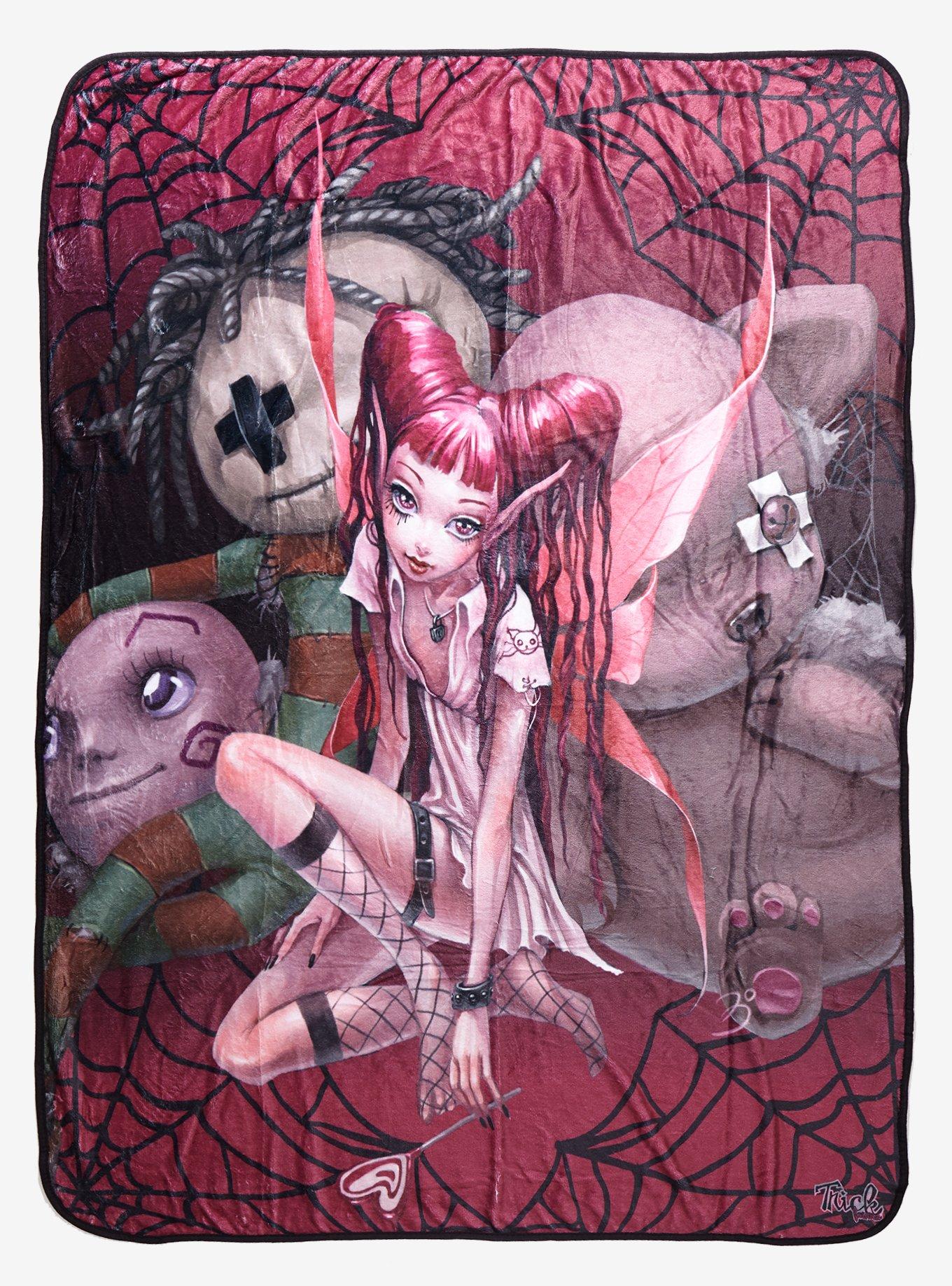 Fairies By Trick Pink Doll Fairy Throw Blanket