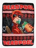 Marvel Deadpool Fair Isle Holiday Throw Blanket, , hi-res